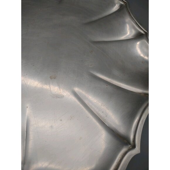 Vintage Chippendale Silver Plate Serving or Trinket Tray, Scallop Edge, 10.75" - Picture 14 of 17
